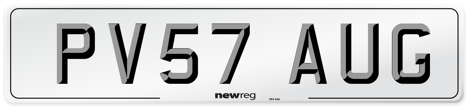 PV57 AUG Number Plate from New Reg